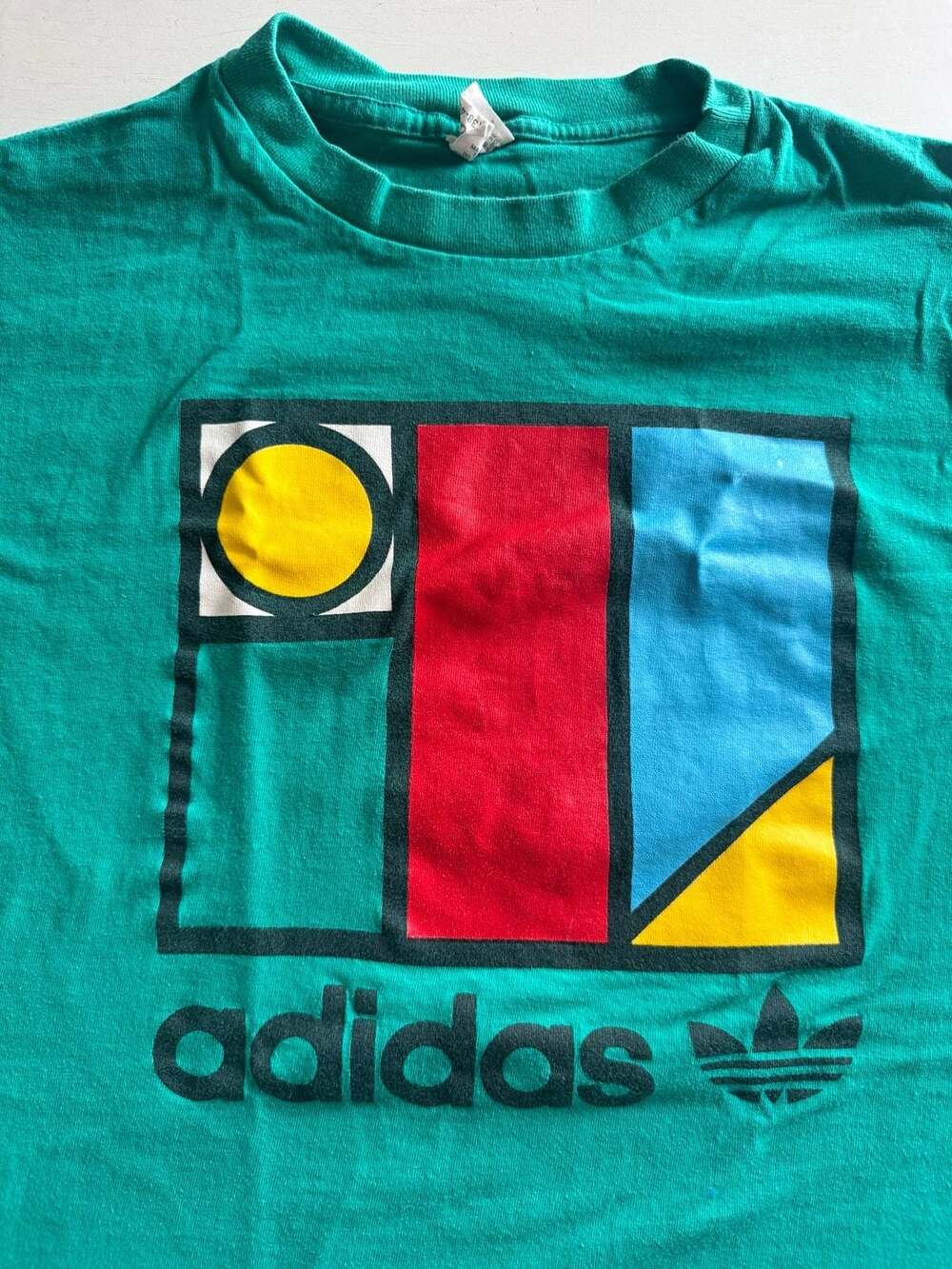 Vintage 80s Adidas Ivan Lendl Memphis Design Tennis T-Shirt Medium